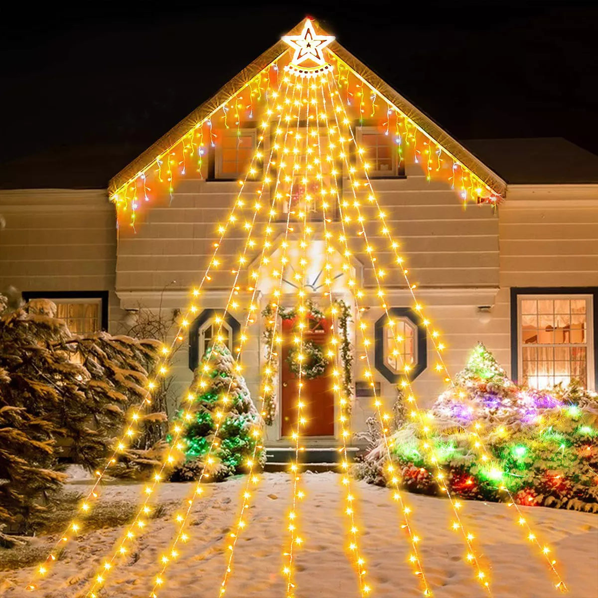 Luces Árbol Navidad Cascada🎄✨