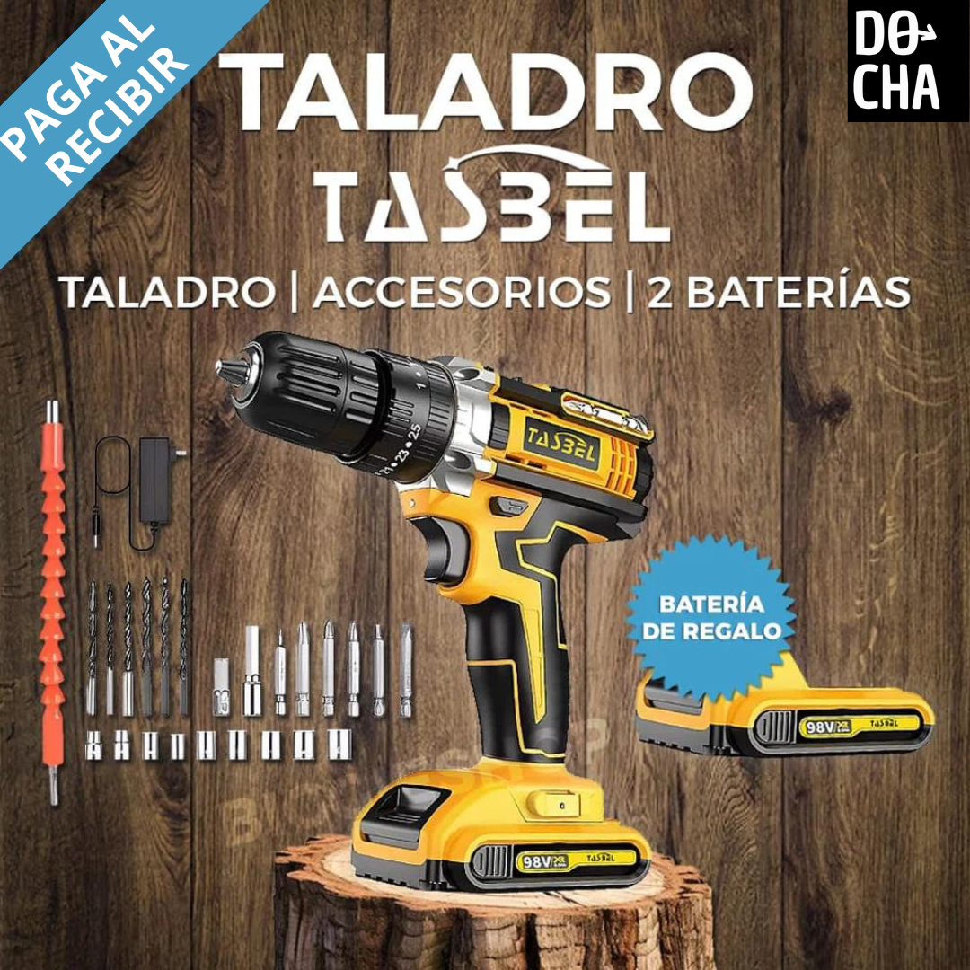 TALADRO INALAMBRICO 2 BATERIAS 98V 🔩